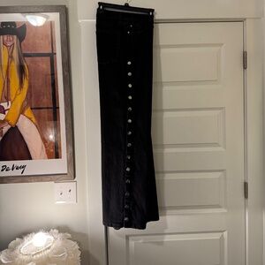 Warp + Weft NCE Plus Wide leg Black Denim Jeans with snaps, size 10/30